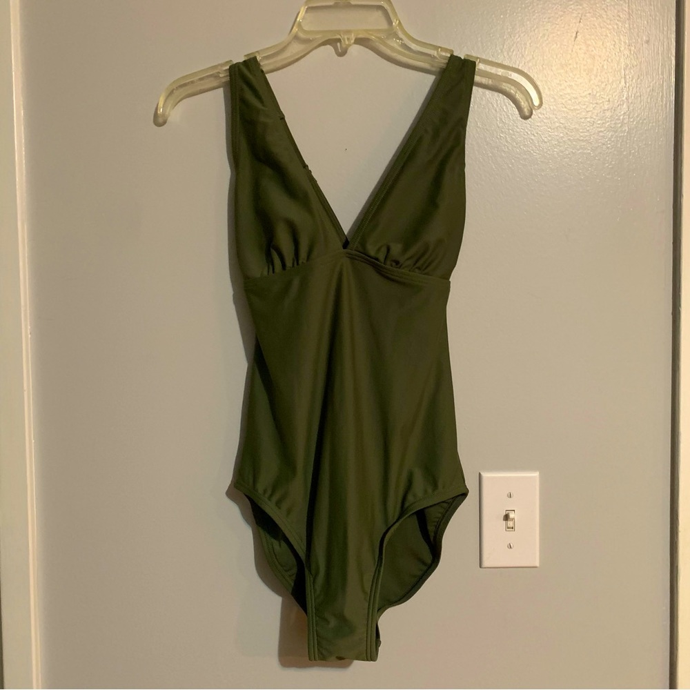 Olive Green One Piece Bathing Suit